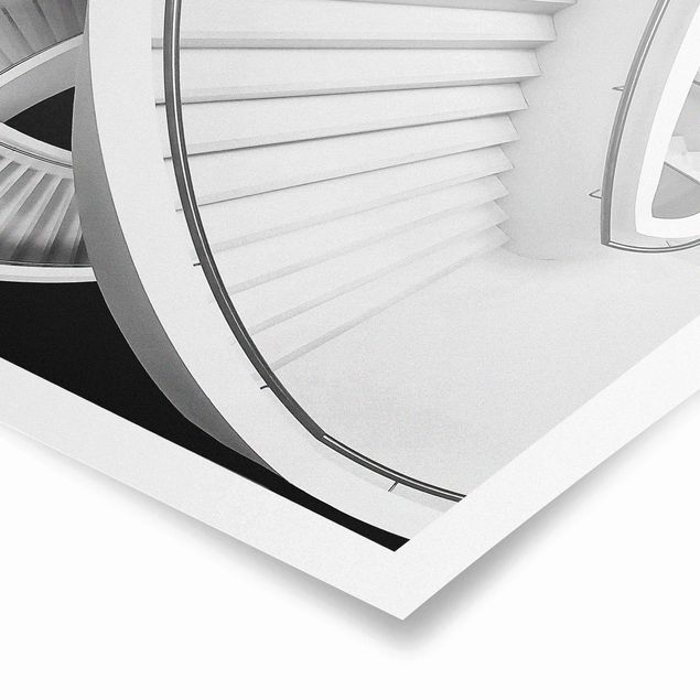 Plakaty czarno białe czarno-biały Staircase Architecture
