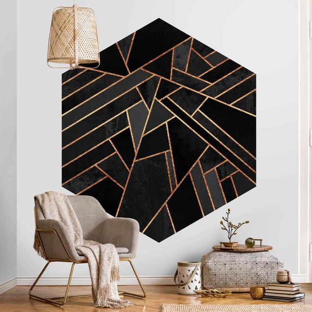 Elisabeth Fredriksson obrazy Czarne trójkąty złote