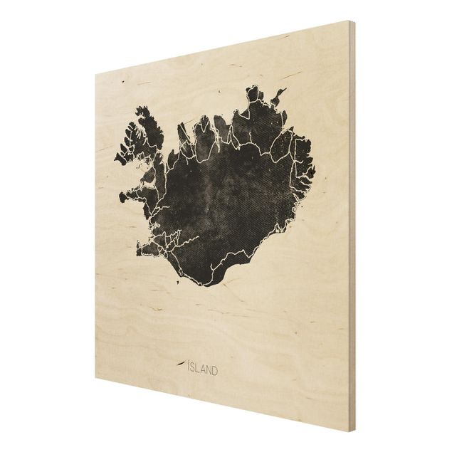 Obrazy z drewna Czarna Islandia