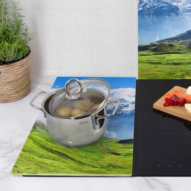 Pokrywa kuchenki - Szwajcarska panorama alpejska