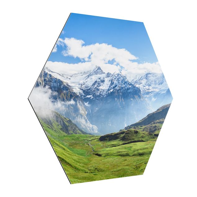 Nowoczesne obrazy Szwajcarska panorama alpejska