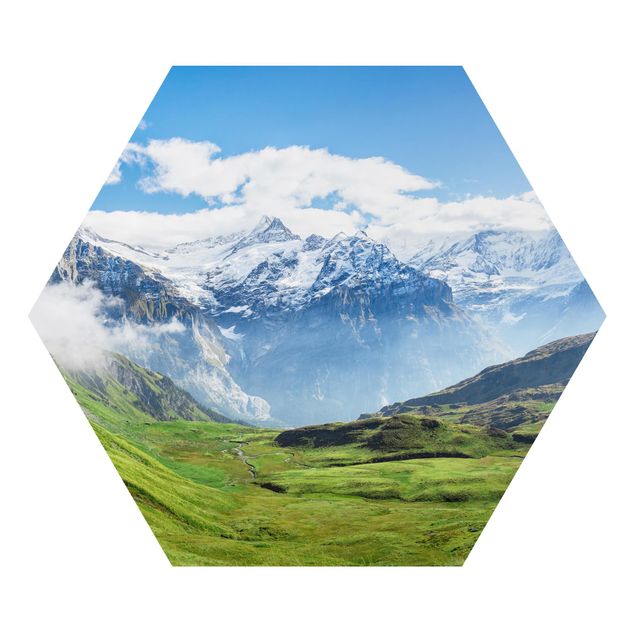 Obrazy z górami Szwajcarska panorama alpejska