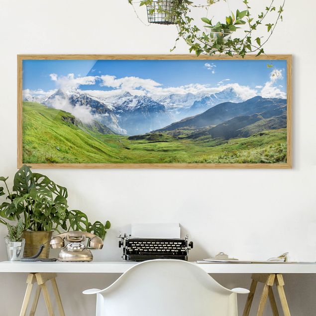 Obrazy w ramie krajobraz Szwajcarska panorama alpejska