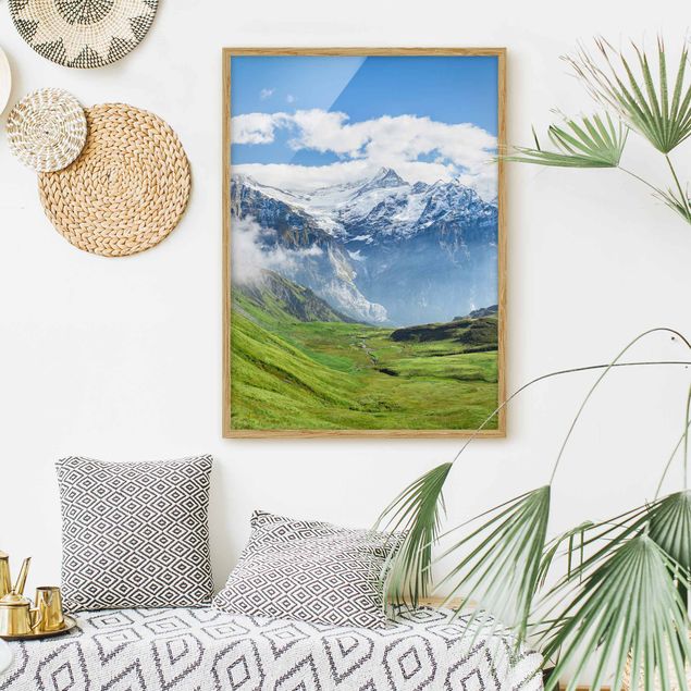 Obrazy w ramie krajobraz Szwajcarska panorama alpejska