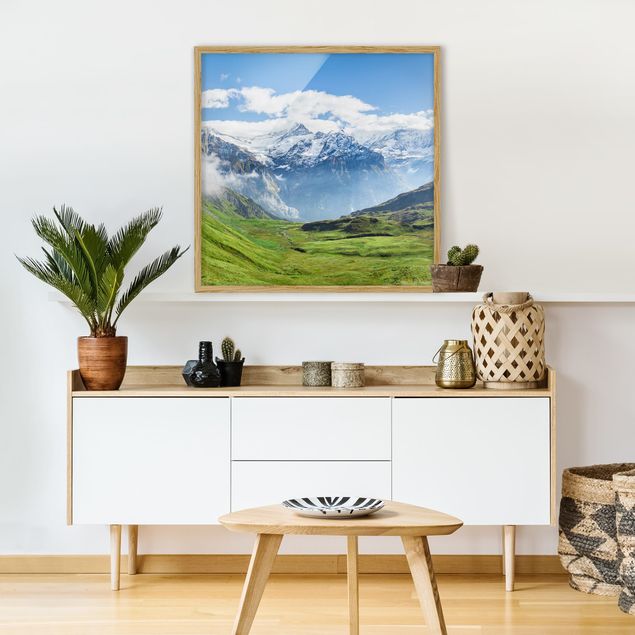 Obrazy w ramie do korytarzu Szwajcarska panorama alpejska