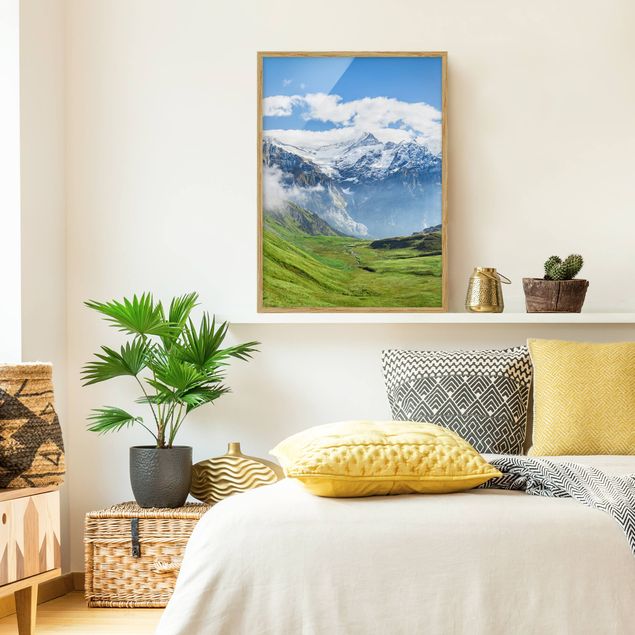 Obrazy w ramie do korytarzu Szwajcarska panorama alpejska