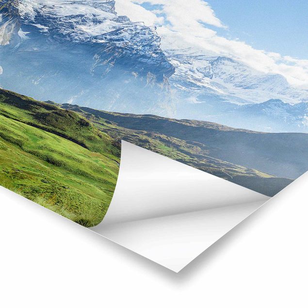Zielony obraz Szwajcarska panorama alpejska
