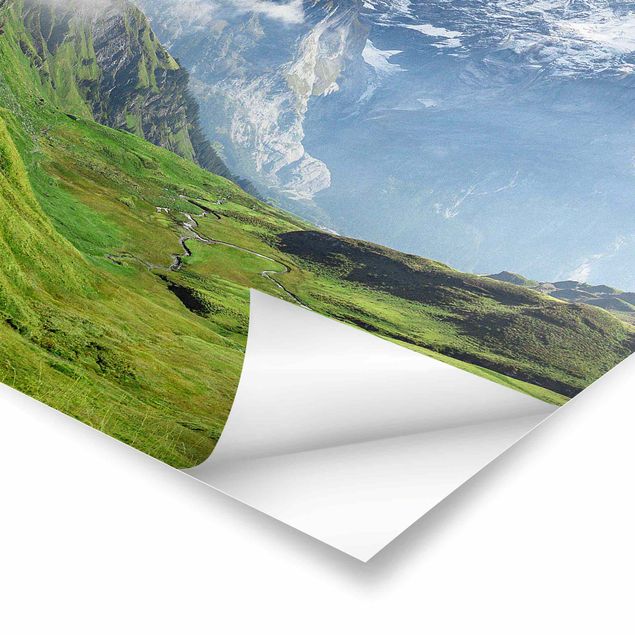 Zielony obraz Szwajcarska panorama alpejska