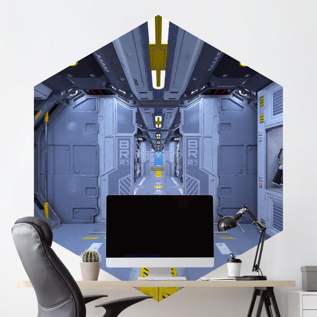 Tapeta szara Sci-Fi Inside A Spaceship