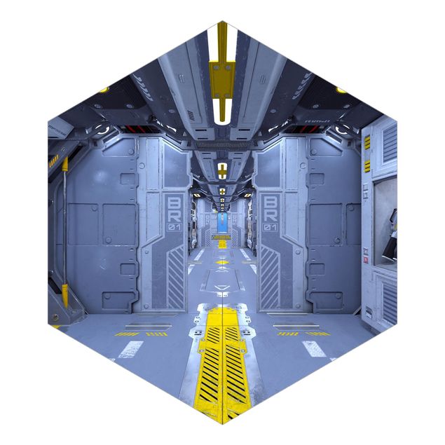 Fototapeta samoprzylepna heksagon - Sci-Fi Inside A Spaceship