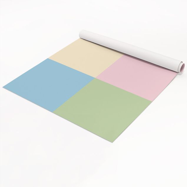 Okleina meblowa matowa Set of 4 Squares Pastel colours - Cream Rose Pastel Blue Mint