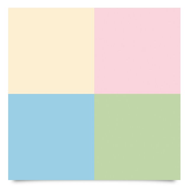 Folia samoprzylepna Set of 4 Squares Pastel colours - Cream Rose Pastel Blue Mint
