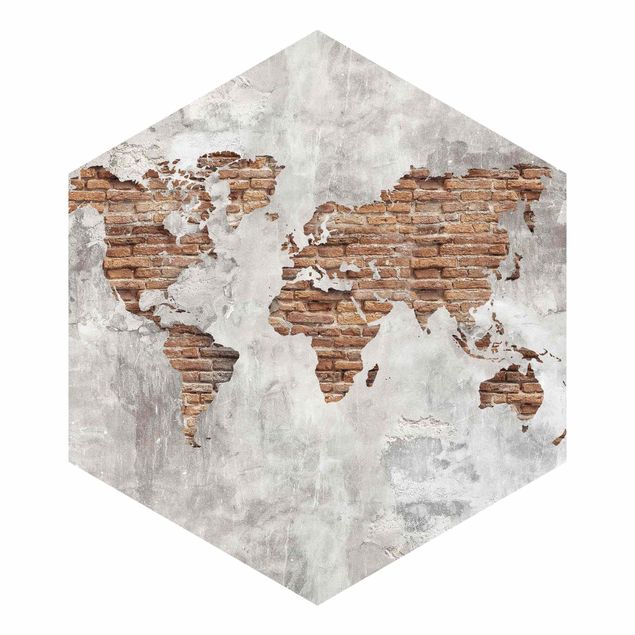 Fototapeta Mapa świata Shabby Concrete Brick