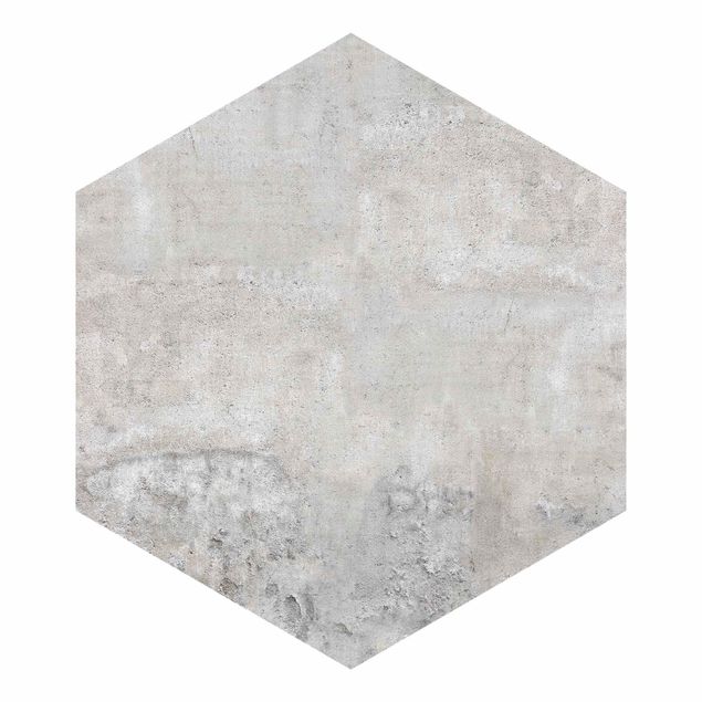 Sześciokątna tapeta samoprzylepna - Wygląd betonu w stylu shabby