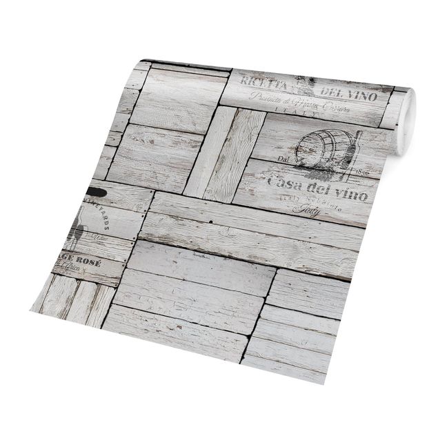 Fototapeta - Drewniane pudełka w stylu shabby