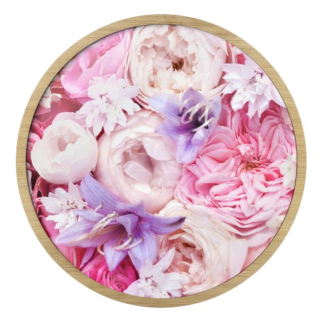 Obraz różowy Shabby Roses With Bluebells