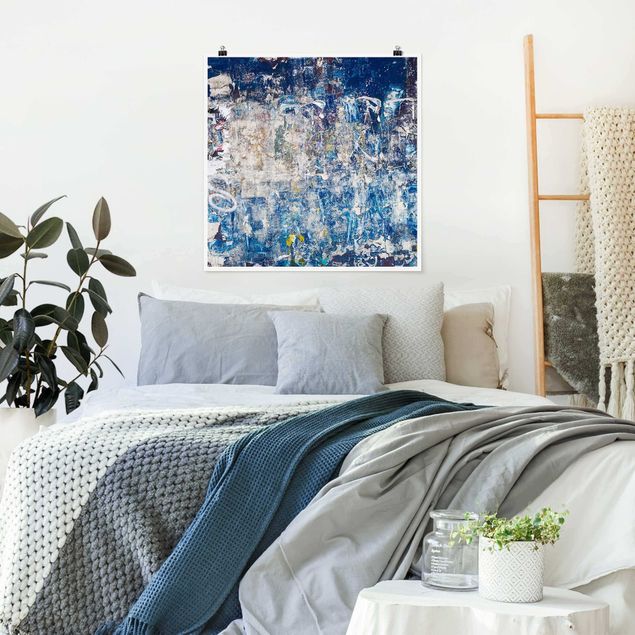 Obrazy nowoczesne Shabby Wall In Blue