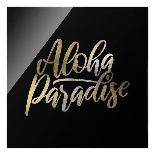Obrazy nowoczesny Silver - Aloha Paradise na czarnym tle