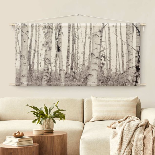 Obrazy do salonu Silver Birch Tree In White Light