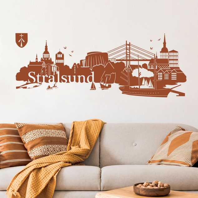 Naklejki na ścianę metropolia Skyline Stralsund