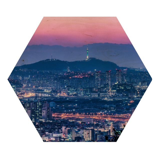 Obraz niebieski Skyline of Seoul