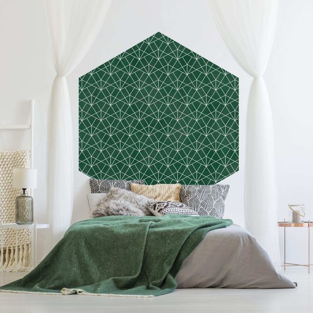 Tapeta szara Emerald Art Deco Wzór linii