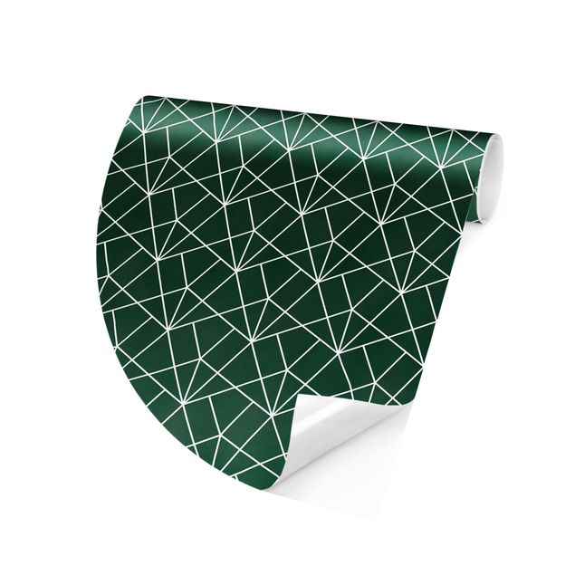 Tapeta zielona Emerald Art Deco Wzór linii
