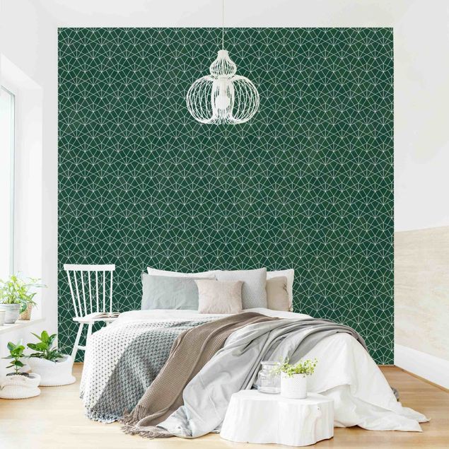 Tapeta wzory geometryczne Emerald Art Deco Wzór linii