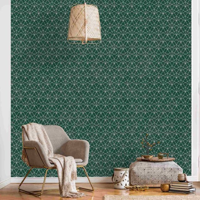 Dekoracja do kuchni Emerald Art Deco Wzór linii