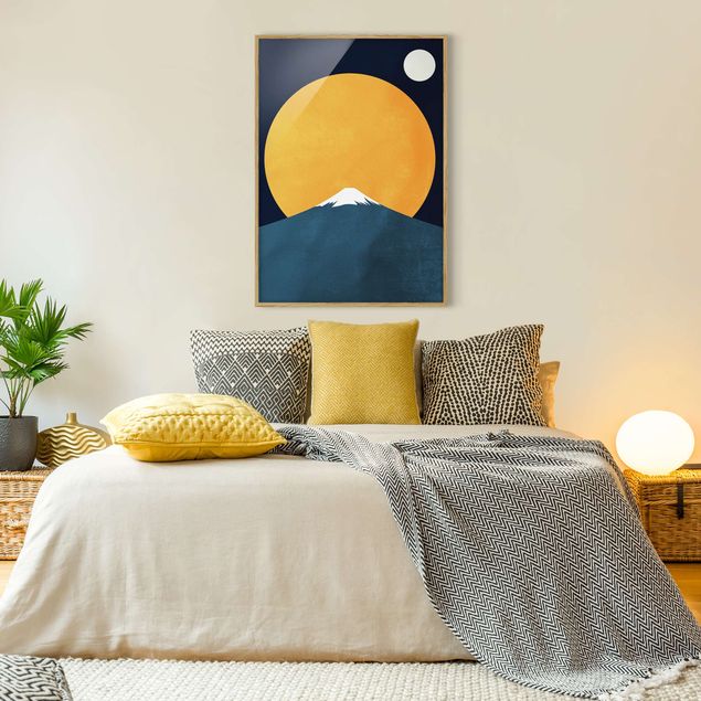 Obrazy w ramie do korytarzu Słońce, księżyc i góry