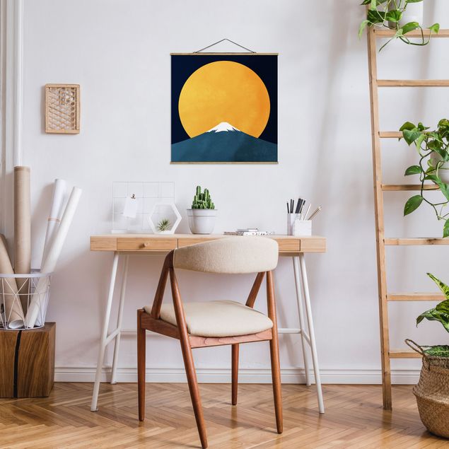 Obrazy do salonu Słońce, księżyc i góry