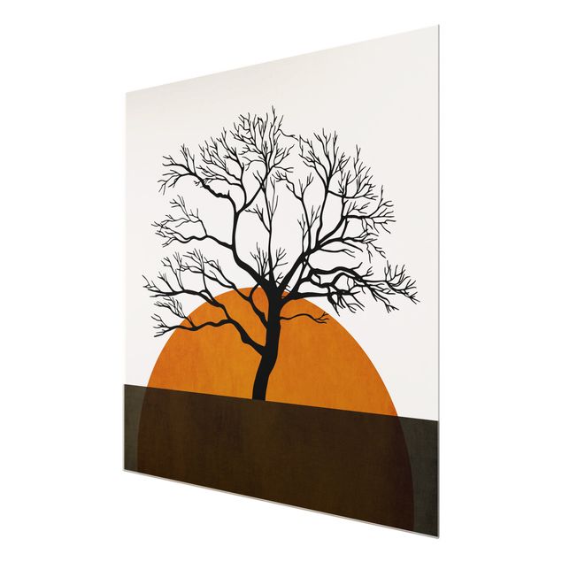 Abstrakcja obraz Słońce z drzewem