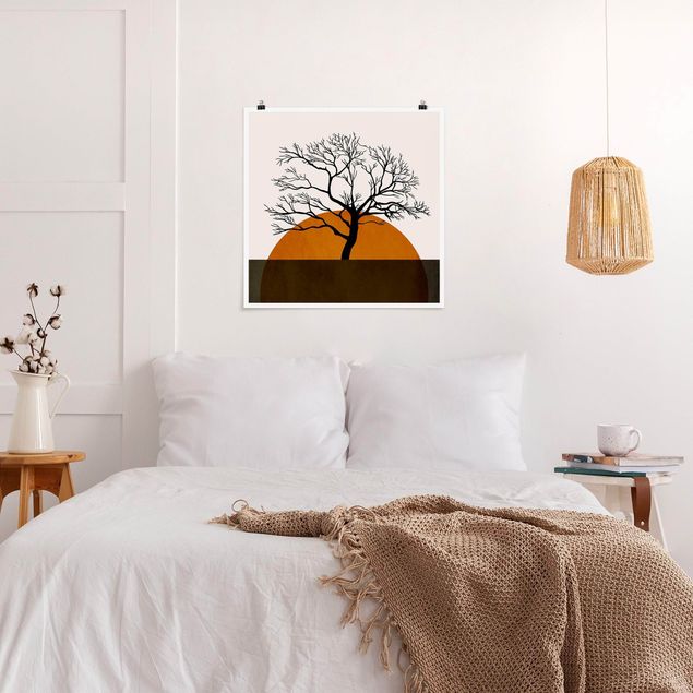 Obrazy nowoczesny Słońce z drzewem