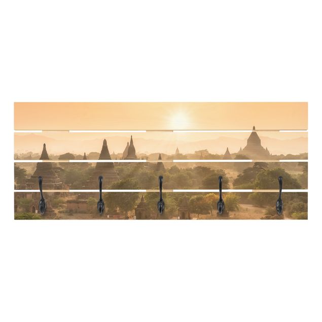 Wieszak ścienny - Zachód słońca nad Baganem