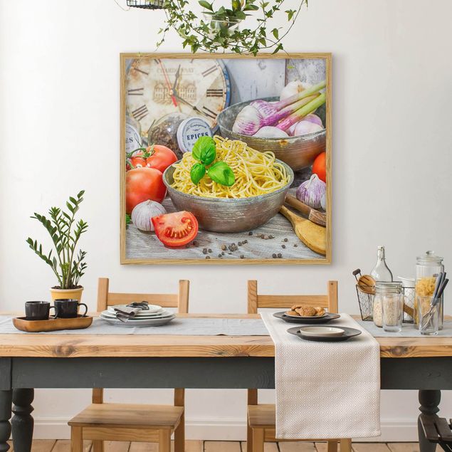 Obrazy w ramie do kuchni Miska na szparagi z bazylią