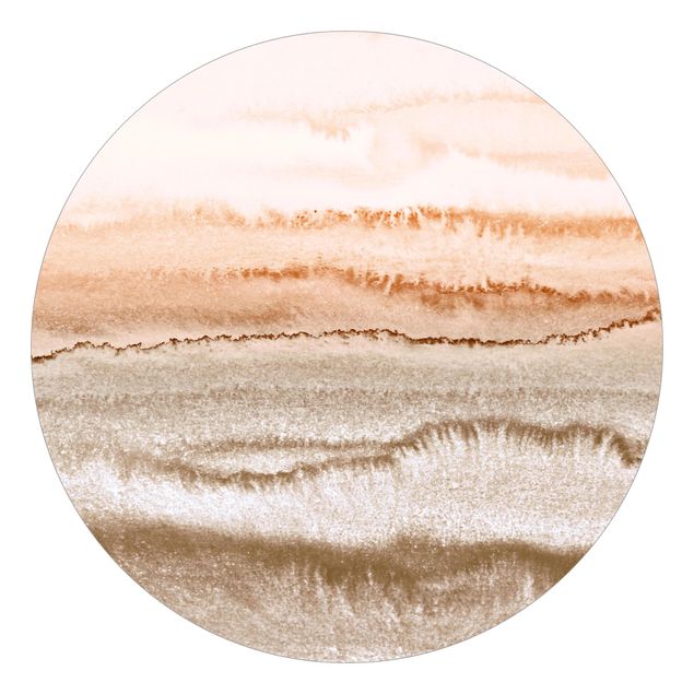 Okrągła tapeta samoprzylepna - Gra kolorów Szum morza w sepii