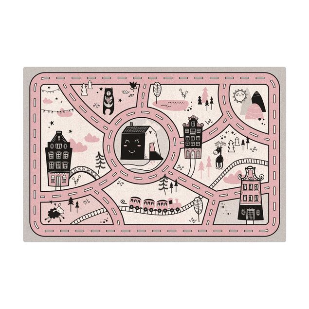 dywan czarny Skandynawia - Różowe miasto