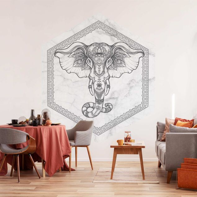 Dekoracja do kuchni Duchowy słoń w marmurowej oprawie