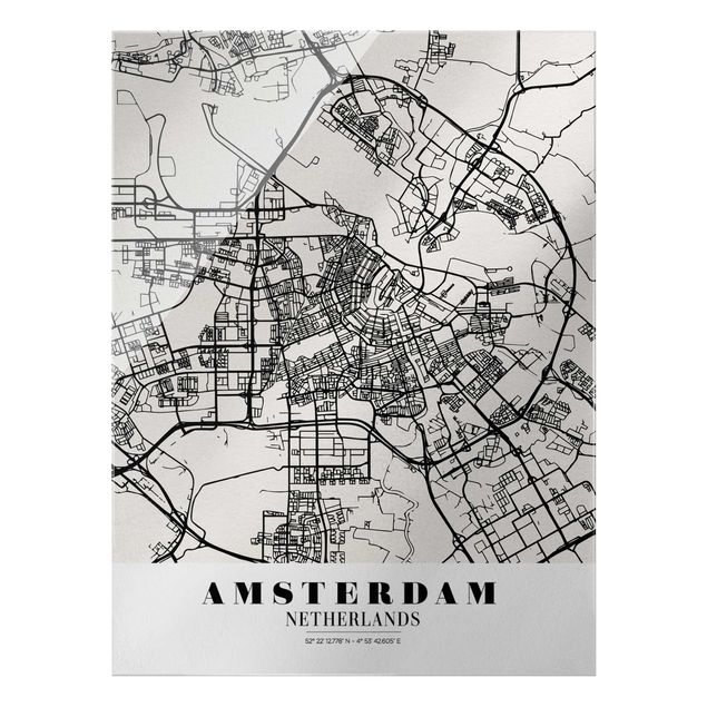 Obrazy do salonu Mapa miasta Amsterdam - Klasyczna