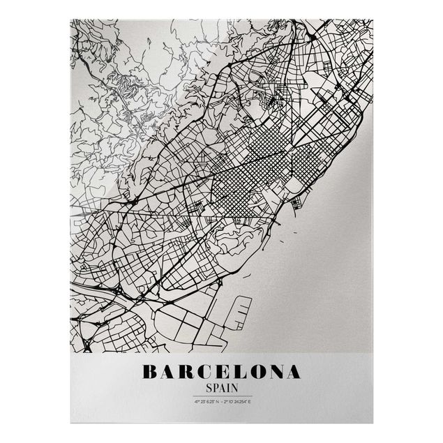 Nowoczesne obrazy do salonu City Map Barcelona - Klasyczna