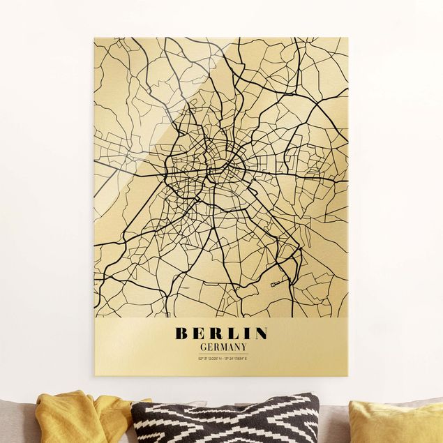 Obrazy na szkle Berlin City Map Berlin - Klasyczna