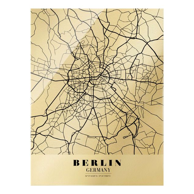 Obrazy na szkle powiedzenia City Map Berlin - Klasyczna