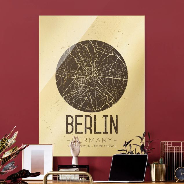 Dekoracja do kuchni Mapa miasta Berlin - Retro