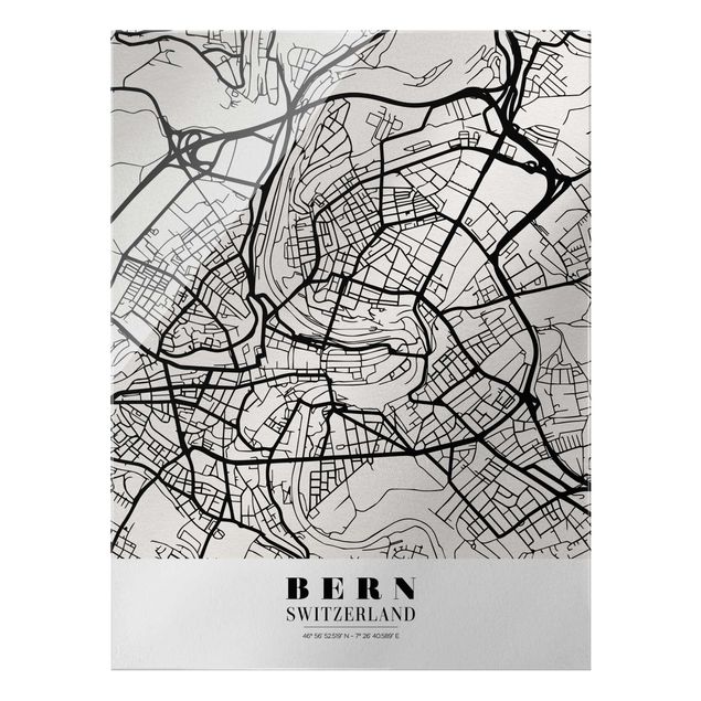 Obrazy do salonu Mapa miasta Berno - Klasyczna