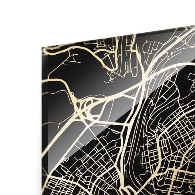Obrazy nowoczesne Mapa miasta Berno - Klasyczna czerń