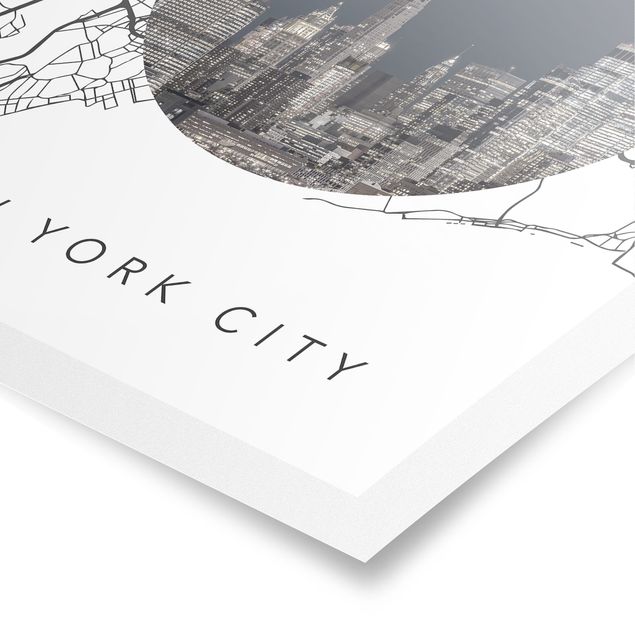 Obrazy Nowy Jork Kolaż z mapą miasta Nowy Jork