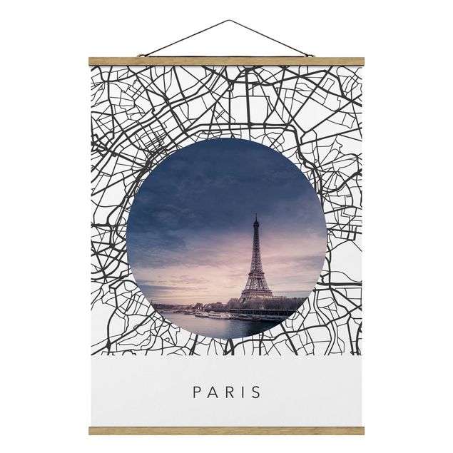 Obrazy powiedzenia Kolaż z mapą miasta Paryż