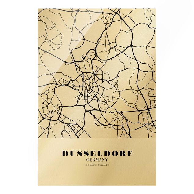 Obraz vintage Mapa miasta Düsseldorf - Klasyczna