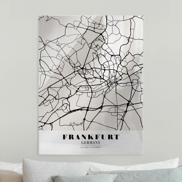 Obrazy na szkle portret Mapa miasta Frankfurt - Klasyczna