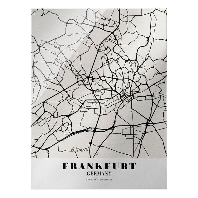 Obrazy do salonu nowoczesne Mapa miasta Frankfurt - Klasyczna
